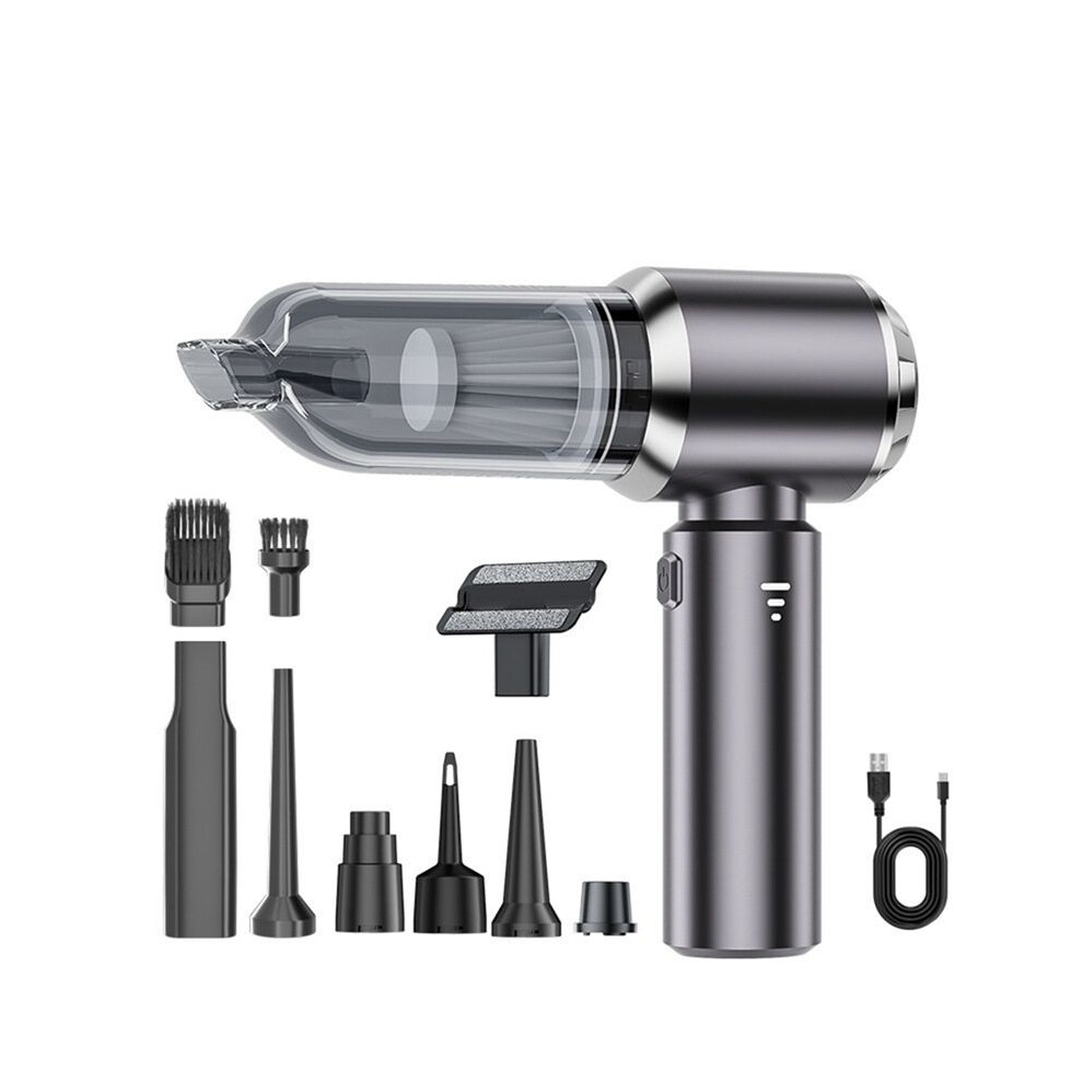 Car Vacuum Portable Cordless Vacuum Cleaner Compressed Air Duster&Air Blower&Pump Hand Held Vacuum Silver/Gray 6032896317300