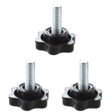 15 Pcs M6 x 15mm Male Thread 25mm Hex Shaped Clamping Knob Black