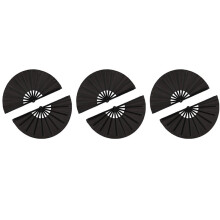 6 Pieces Large Folding Fan Nylon Cloth Handheld Folding Fan Chinese Kung Fu Tai Fan Black Decoration Fold Hand Fan