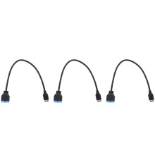 3X USB 3.1 Front Panel Header to USB 3.0 20Pin Header Extension Cable for  Motherboard 20cm