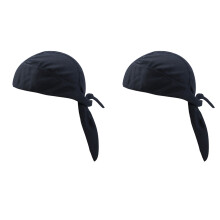 2X Schnelles Trockenes Kopftuch Scarf Reine Fahrrad Kappe Sommer Männer Laufen Reiten Bandana Schwarz