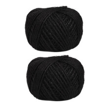 2Pcs 50M String Jute Rope for Crafts Scrapbooking Gardening - Black