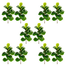 10X Artificial Plants Fiddle Leaf Fig Faux Ficus Lyrata Tree Fake Green Bushes Greenery for Garden Porch Window Box