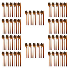 Handmade Jujube Tree Wooden Korean Dinnerware Combinations Utensil,50 Set of Spoons and Chopsticks