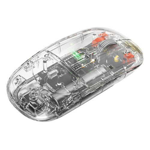 Mute Wireless  Mouse 3-Mode Transparent Mouse 2.4G+BT für Laptop/Tablet