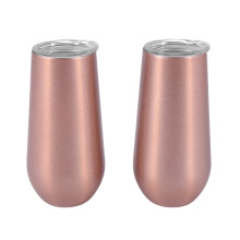 16 Packs Stemless Champagne Flutes Wine Tumbler, 6 OZ Double-Insulated Wine Tumbler with Lids Unbreakable Cocktail Cups
