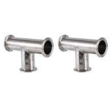 2 Pcs 1.5Inch 38mm Sanitary Tri Clamp 3 Way Tee 304 Stainless Steel Sanitary Ferrule Tee Connector Pipe Fitting