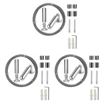 3X Set di Vergella per Montaggio Un Parete per Display D'Arte-Foto Nel Acciaio Inossidabile Filo per Appendere Il Filo Stendibiancheria Filo per Tende