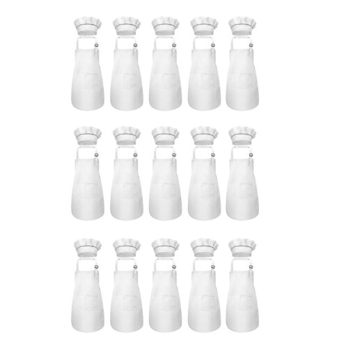 Grembiule E Cappello da Cuoco da 30 Pezzi Set Grembiule da Cucina per Bambini Regolabile per Cucinare E Dipingere
