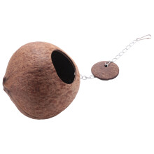 Maison Refuge Nid D'Oiseau En Coquille De Noix De  Naturel Pour  Canari Perroquet Animaux De Compagnie Jouet Distributeur De Graines Boîte