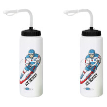 2X 1000ML Ice Hockey Water Bottle Portable High Capacity Football Lacrosse Bottle Classic Design Sports Bottle B