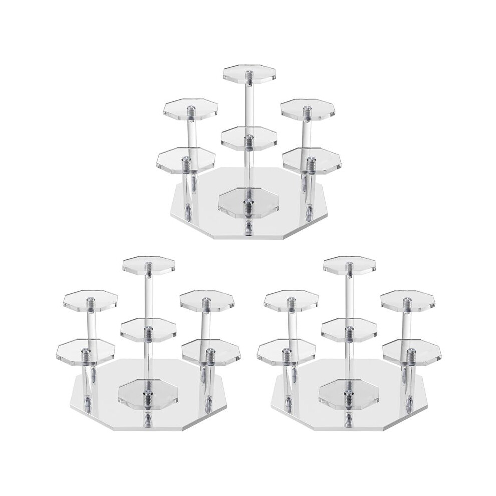 Typecat 3X Acrylic Risers Display Stand,7Tier Perfume Organizer And Cupcake Stand,Storage Display Stand For Collectibles