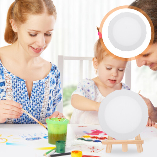 3Stk Oval Weiß Bambus Ölgemälde Leinwand 2