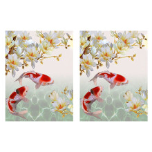 2X Kit de Peinture de Diamant Complet Bricolage 5D Kits D'Art de Diamant pour Adultes Peinture de Poisson Koi avec Kits de Diamants Broderie de
