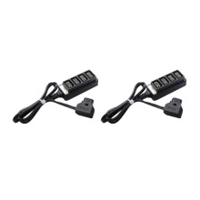 2X D-Tap Stecker auf 4 Port P-Tap Buchse für Die Kamera Netzteil Verteiler DTAP Fourway Splitter