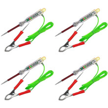 4X Luz de Teste para Testador de Circuito de LED Automotivo 6-24 V com Pontas Duplas Presilha de Crocodilo de Fio Anticongelante de 47 Polegadas para