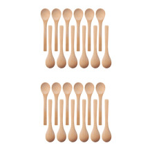 60 Stück Holz LöFfel Kleine Suppen LöFfel Servier LöFfel Gewürz LöFfel Holz Honig Tee LöFfel Holz Farbe