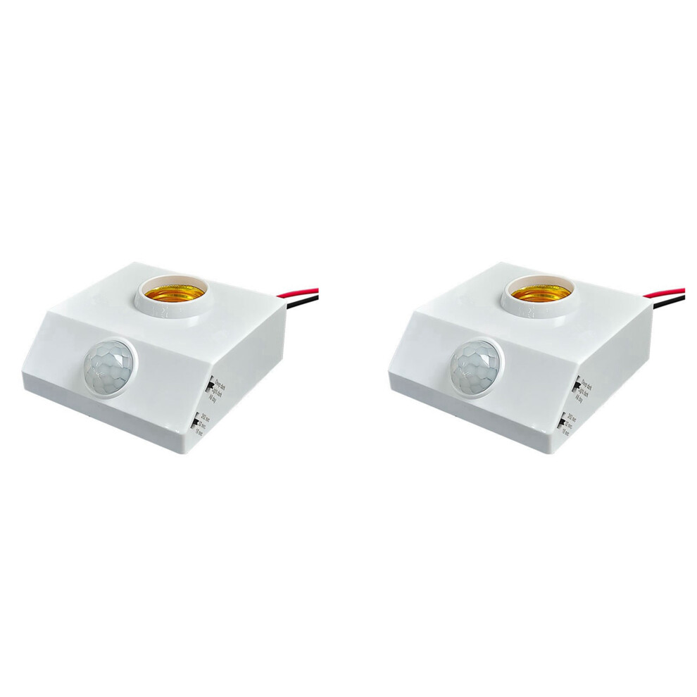 2X E27 Led Bulb Holder Pir Human Body Infrared Sensor Lamp Holder 220V With Regulate Light 4713616747653