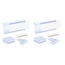 Wire Shelf Label Holders, 60 Pack Plastic Wire Shelf Label Clips with Label Paper Removable Wire Rack Label Holder