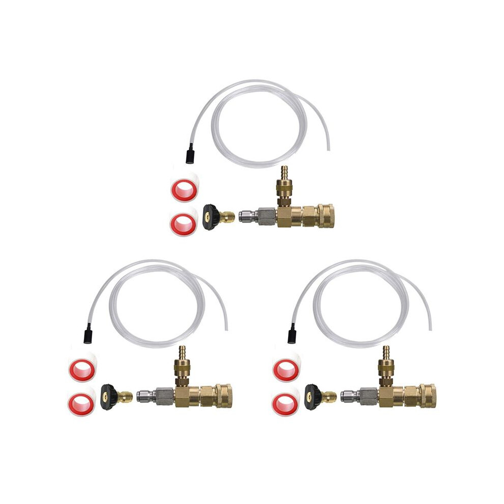 3X Adjustable Chemical Injector Kit,Soap Chemical Injector For Pressure Washer, 3/8 Inch Quick Connect 6032923158371