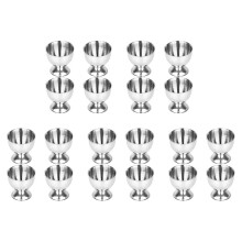 20X Coquetiers Set Ĺ’Ufs en Acier Inoxydable Ĺ’Ufs Durs et Porte-Outils de Plateau Souple Cuisine, Argent