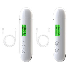 2X Testeur D'Humidité de la Peau Testeur Intelligent D'Eau et D'Huile ÉCran LCD HumidimèTre de la Peau Du Visage DéTecteur D'Agent Fluorescent