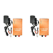 2X Electric Fence Solar Energiser Charger Controller Horse Cattle Poultry Farm Animal Fence Alarm US Plug