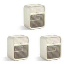 3X Waterproof Roll Toilet Paper Holder with Storage Wall Mounted, Adhesive Tissue Storage Box with Shelf for Bathroom