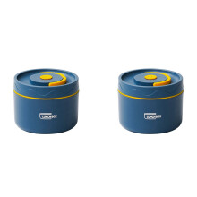 2X Food Warm Lunch Container,Stainless Steel Thermal Lunch Container Portable Thermal Bento Box Food Container C
