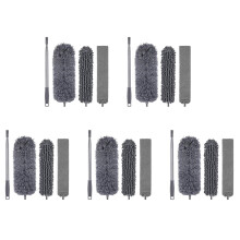 20Pcs Microfiber Duster Kit with Extension Pole 30-110 Inches for High Ceiling for Cleaning Cobweb, Blinds