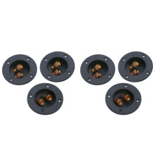 6 Pcs DIY Home Car Stereo 2-Way Speaker Box Terminal Binding Post Round Spring Cup Connectors Subwoofer Plugs (Black)