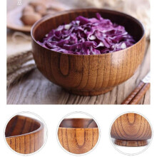 2X Cucchiai di Legno Set di Posate, Posate di Legno Fatte Un Mano Da Tavola Posate Zuppa di Riso Ciotole di Servizio Da Tavola per Mangiare, Riso,