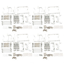 4 set Metal Chassis Pull Rods Servo Fixed Mount Bracket  for MN D90 D91 MN99S 1/12 Silver