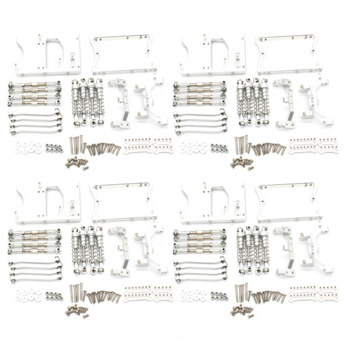 4 set Metal Chassis Pull Rods Servo Fixed Mount Bracket  for MN D90 D91 MN99S 1/12 Silver
