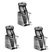 3X Support de Rasoir électrique Support de Rasoir Mural Auto-Adhésif en Acier Inoxydable Support de Rasoir de Salle de Bain Mural