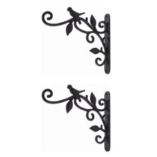 2X Hanging Plant Hook Cast Iron Flower Basket Hooks Bracket Hanger for Bird Feeder Lantern Planters Pots Wind Chimes