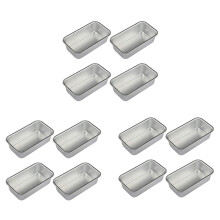 12Pcs Aluminum Alloy Loaf Tin Rectangular Non-Stick Bread Mould Bread Loaf Pans Baking Tools Kitchen Dining Bar Supplies