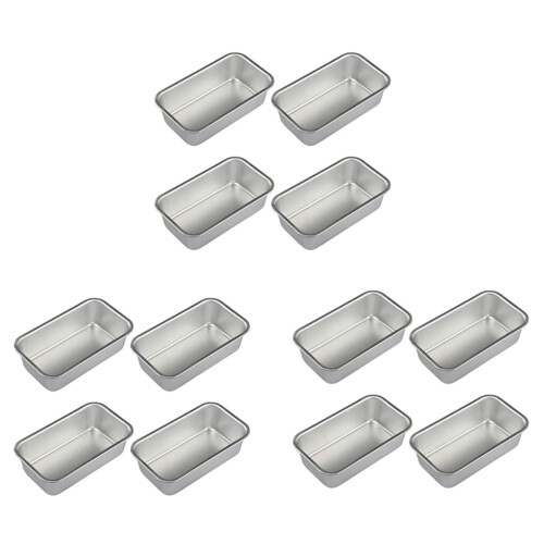 12Pcs Aluminum Alloy Loaf Tin Rectangular Non-Stick Bread Mould Bread Loaf Pans Baking Tools Kitchen Dining Bar Supplies