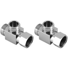2X Brass 3 Way Water Diverter Adapter Quickly Installation Bathroom Shower Bidet Angle Replacement Valve Connector
