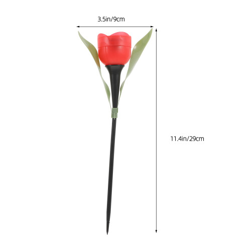 3Pcs Solar Led Garden Lights Tulip Shape Outdoor Pathway Yard 2