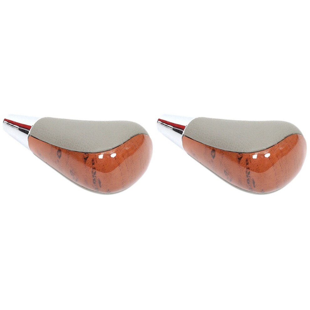 2X Wood Car Gear Shift Knob For Camry/Harrier Fortuner Crown Land Lever Shifter Stick Grain/Grey 6031416536474