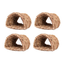 2X Grass House Tunnel Hutch Woven Hut for Laying Or Sleeping Edible Chew Home for Rabbits Chinchilla and Small Animals