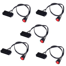 5st 50 cm Kabel Koppar TenntråD 24-Stifts Hona ATX PSU PC Strömförsörjning Tester Startbygel Med /OFF-Brytare