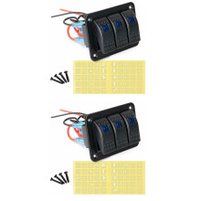 2X 3 Gang Aluminum Panel Toggle Dash 5 Pin /Off Pre-Wired Rocker for Automotive Car Marine Boat