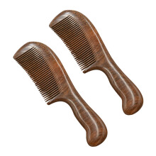2X Pettine Un Denti Larghi Nel Legno di Sandalo Capelli Ricci Pettine Nel Legno Un Denti Grossi Portatile Strumento per Massaggio Dei Capelli Fine