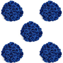 Fleurs Artificielles En Soie Rose Têtes de Fleurs, 250 Pièces (Bleu Foncé)
