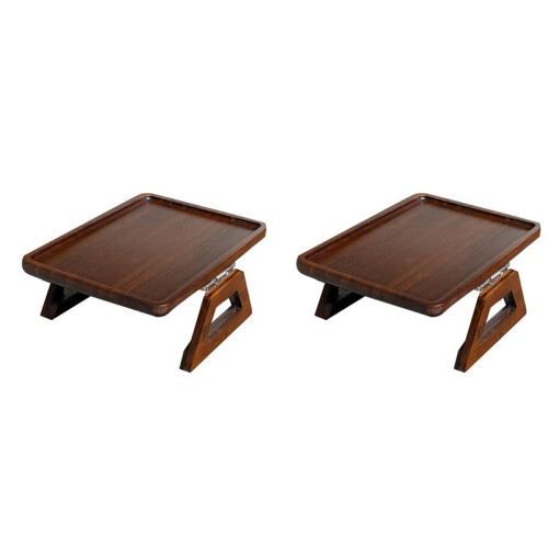 2X Sofa Armrest Clip Tray Armrest Tray Portable Table Side Table Sofa Table Sofa Tray for Cupcake Coffee Dark Brown