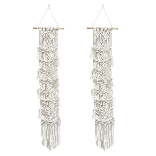 2X  Cap Hanger-Boho Macrame Cap Holder Wall Hat Organizer for Baseball Cap Holder over Door,Hat Rack for Wall,B