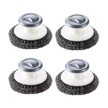 4X Edelstahl-Schrubber mit Griff, Robuster Topfschrubber, Geschirrschrubber, ReinigungsbüRste zum Waschen Von Geschirr
