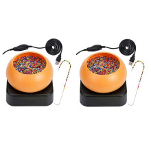 2X Spinner Ă Perles Ă©lectrique, Chargeur de Perles Ă Vitesse RĂ©glable, Bol de Chargeur de Perles avec Base Ă©lectrique, Aiguilles pour Bijoux Ă
